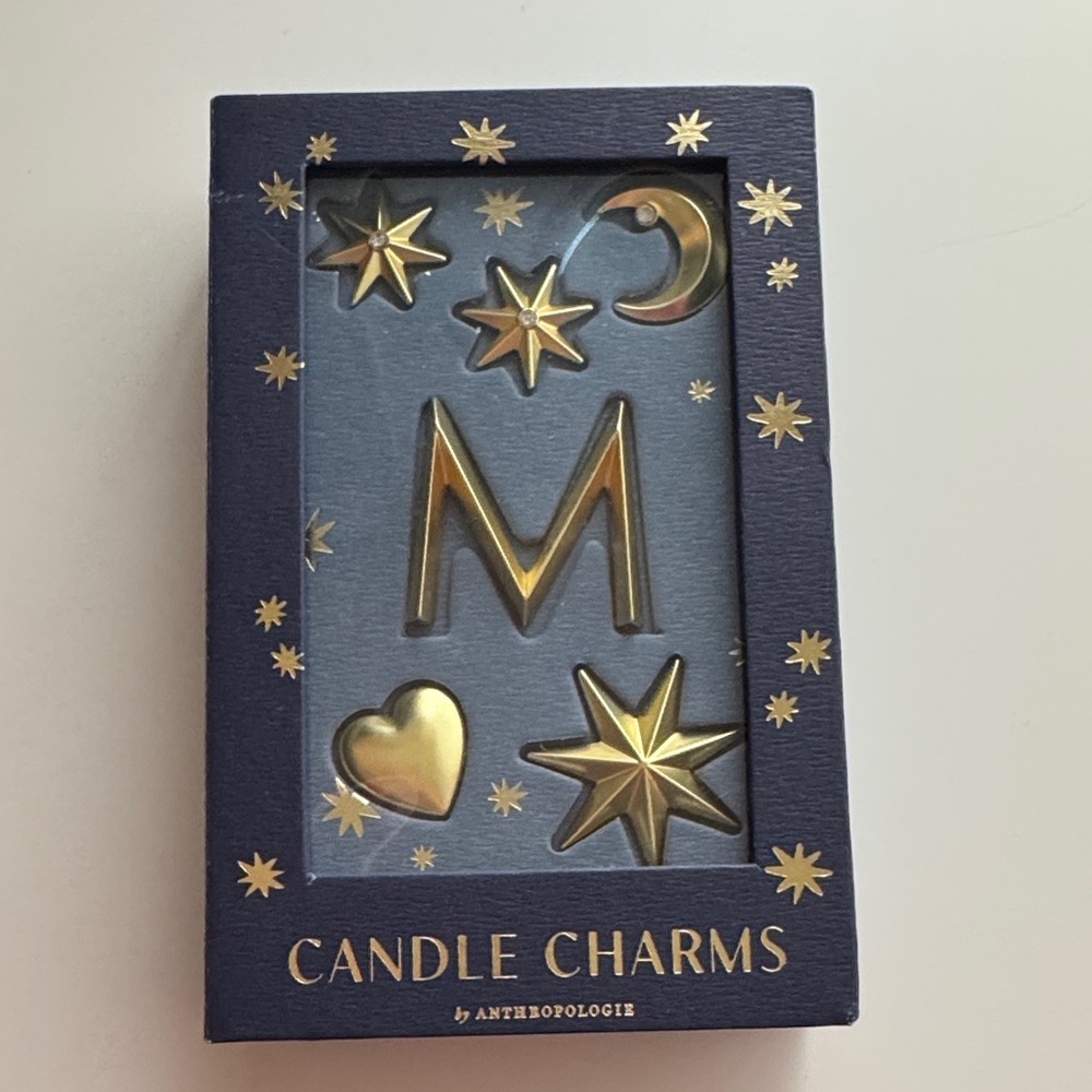 Anthropologie Gold Star and Moon Candle Charms - NWB